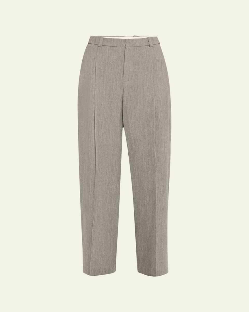 High-Rise Wool Twill Trousers